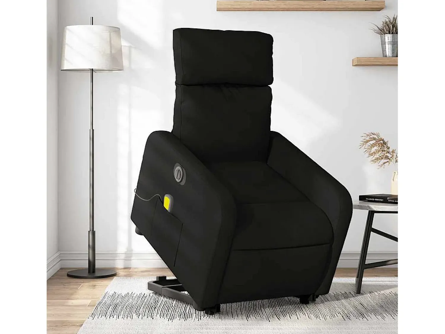 Outlet Poltrona elétrica elevatória massagens tecido SHL865083 Preto