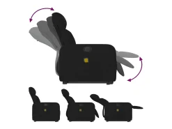 Outlet Poltrona elétrica elevatória massagens tecido SHL865083 Preto