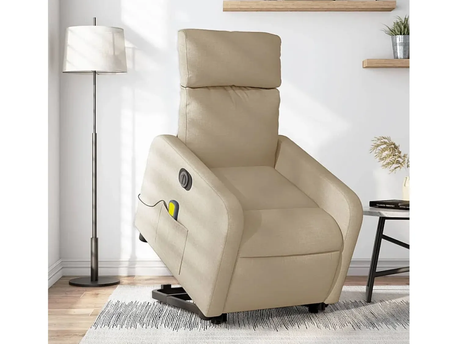 Poltrona* Poltrona elétrica elevatória massagens tecido SHL400606 Creme