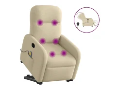 Poltrona* Poltrona elétrica elevatória massagens tecido SHL275498 Creme