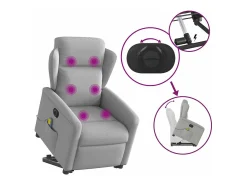 Poltrona* Poltrona elétrica elevatória massagens tecido -nublado SHL344271 Cinzento