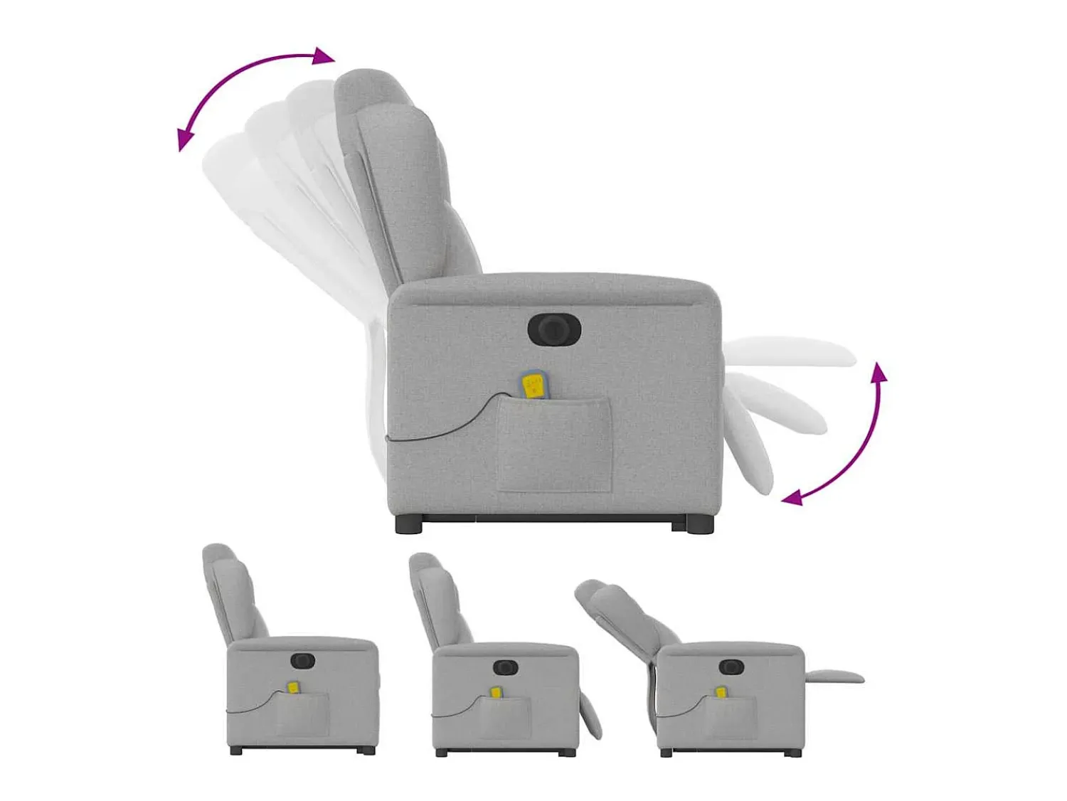 Poltrona* Poltrona elétrica elevatória massagens tecido -nublado SHL344271 Cinzento