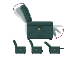 Hot Poltrona elétrica elevatória massagens tecido verde-escuro SHL944228 Verde pinho