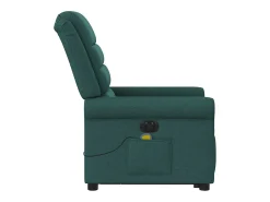 Hot Poltrona elétrica elevatória massagens tecido verde-escuro SHL944228 Verde pinho