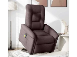 Poltrona elétrica elevatória massagens tecido -escuro SHL366043^ Poltrona