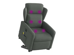 Poltrona elétrica elevatória massagens tecido cinzento-escuro SHL38968 Cinza antracite