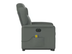 Poltrona elétrica elevatória massagens tecido cinzento-escuro SHL38968 Cinza antracite