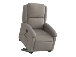 Poltrona| Poltrona elétrica elevatória massagens tecido cinza-acastanhado SHL670479 Taupe