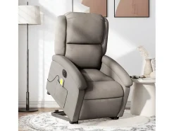 Poltrona| Poltrona elétrica elevatória massagens tecido cinza-acastanhado SHL670479 Taupe