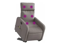 Poltrona| Poltrona elétrica elevatória massagens tecido cinza-acastanhado SHL351508 Taupe