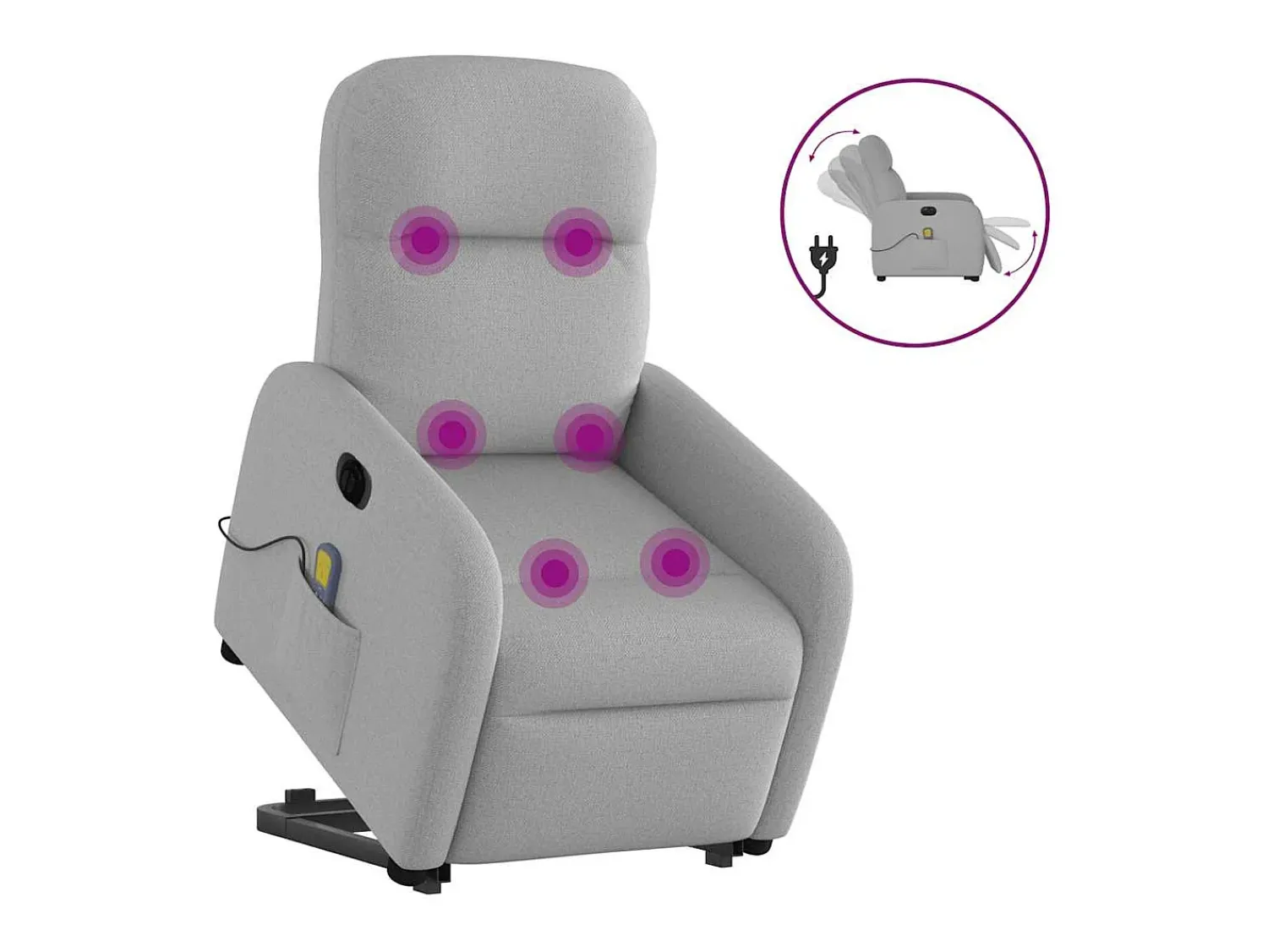 Poltrona* Poltrona elétrica elevatória massagens tecido -nublado SHL313524 Cinzento