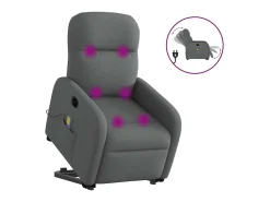 Poltrona* Poltrona elétrica elevatória massagens tecido cinzento-escuro SHL907029 Cinza antracite