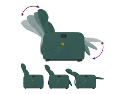 Poltrona elétrica elevatória massagens tecido verde-escuro SHL633421 Verde pinho