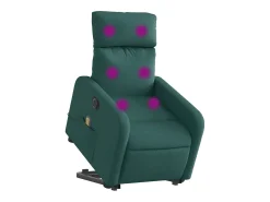 Poltrona elétrica elevatória massagens tecido verde-escuro SHL633421 Verde pinho