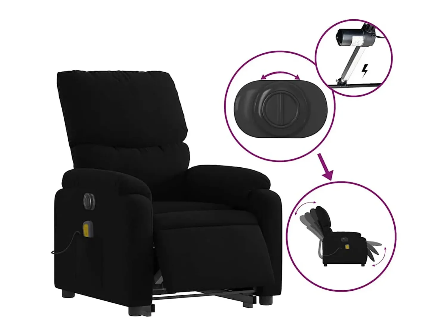 Poltrona elétrica elevatória massagens tecido SHL798902^ Poltrona