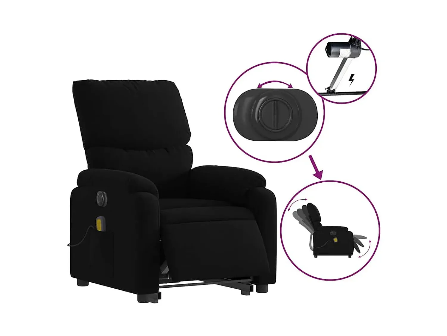 Poltrona elétrica elevatória massagens tecido SHL798902^ Poltrona
