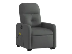 Poltrona elétrica elevatória massagens tecido cinzento-escuro SHL706744^ Poltrona
