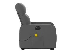 Poltrona elétrica elevatória massagens tecido cinzento-escuro SHL706744^ Poltrona