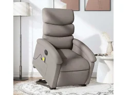 Poltrona| Poltrona elétrica elevatória massagens tecido cinza-acastanhado SHL106098 Taupe