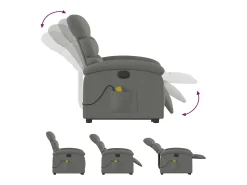 Best Poltrona elétrica elevatória massagens tecido cinzento-escuro SHL98527 Cinza antracite