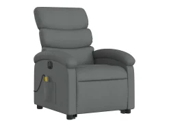 Best Poltrona elétrica elevatória massagens tecido cinzento-escuro SHL98527 Cinza antracite