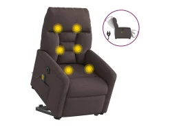 Discount Poltrona elétrica elevatória massagens tecido -escuro SHL104071 Castanho