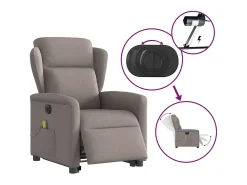 Poltrona* Poltrona elétrica elevatória massagens tecido cinza-acastanhado SHL113899 Taupe
