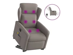 Poltrona* Poltrona elétrica elevatória massagens tecido cinza-acastanhado SHL113899 Taupe