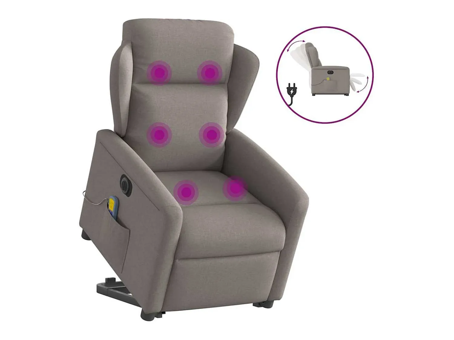 Poltrona* Poltrona elétrica elevatória massagens tecido cinza-acastanhado SHL113899 Taupe