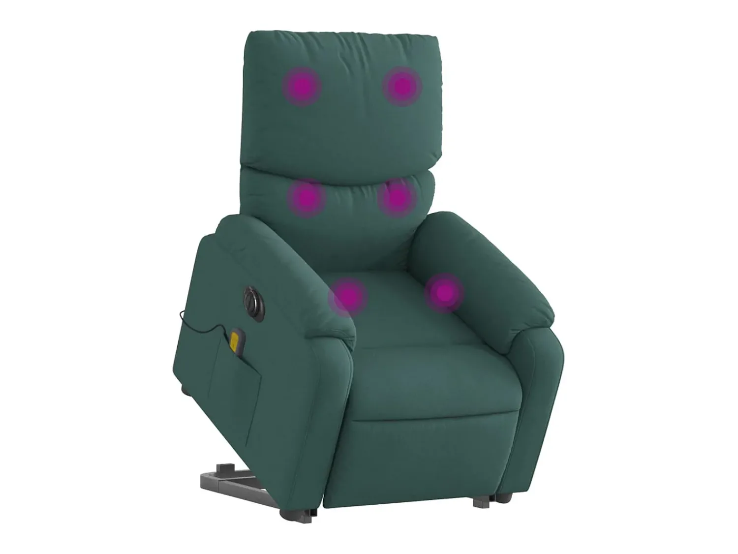 Poltrona elétrica elevatória massagens tecido verde-escuro SHL871055^ Poltrona