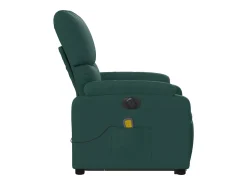 Poltrona elétrica elevatória massagens tecido verde-escuro SHL871055^ Poltrona