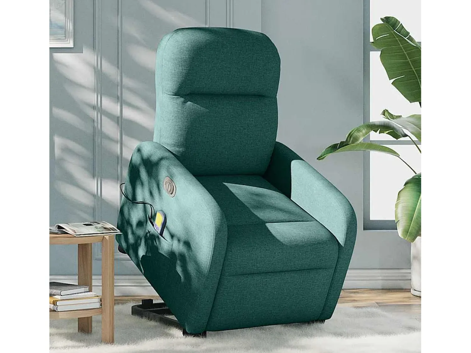 Sale vidaxl Poltrona elétrica elevatória massagens tecido -escuro Verde
