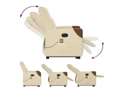 Poltrona* Poltrona elétrica elevatória massagens tecido SHL157180 Creme