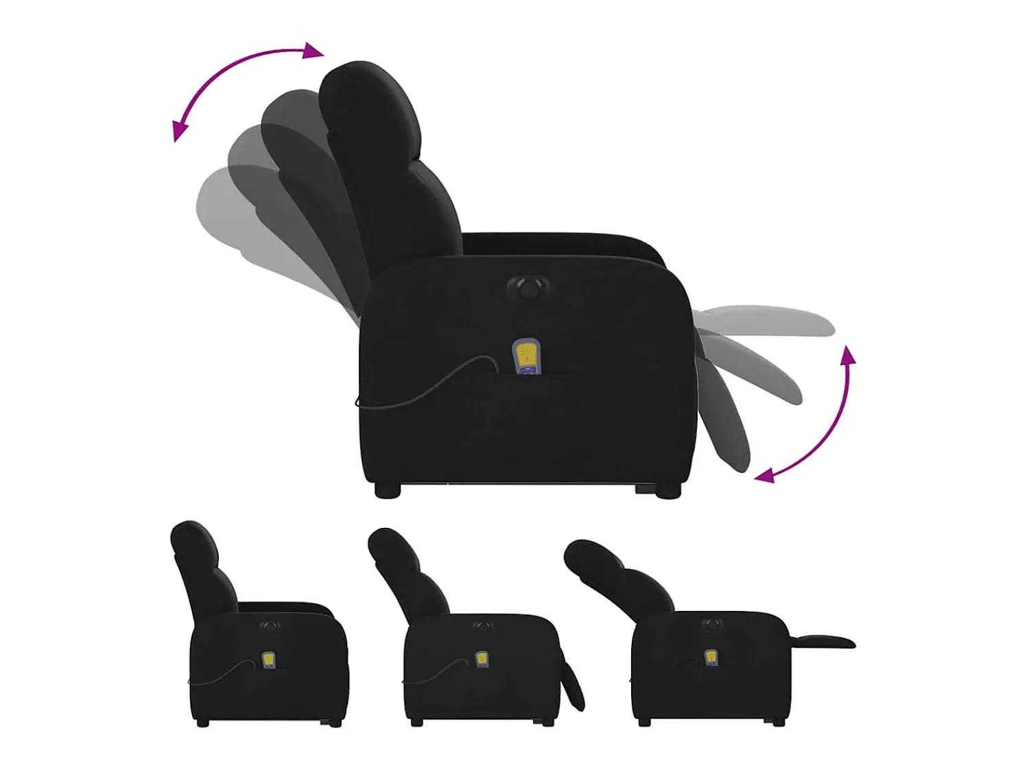 Poltrona* Poltrona elétrica elevatória massagens tecido SHL726339 Preto