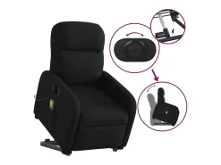 Poltrona* Poltrona elétrica elevatória massagens tecido SHL726339 Preto