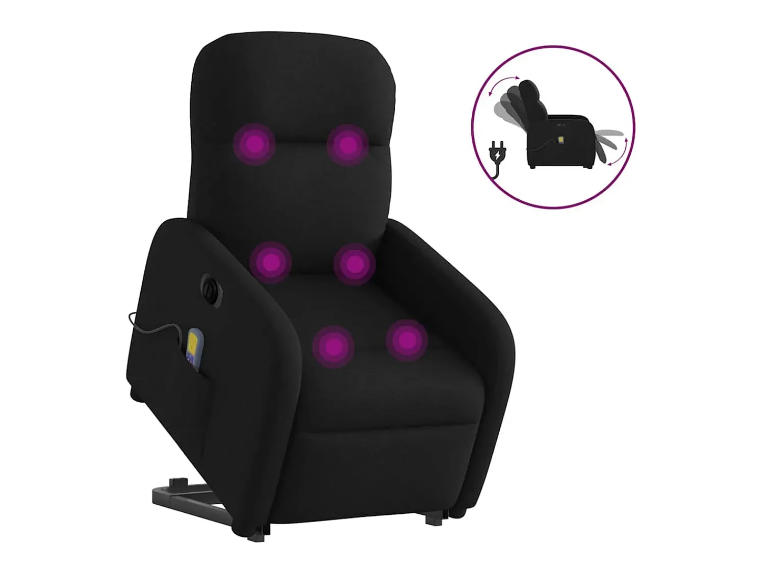 Poltrona* Poltrona elétrica elevatória massagens tecido SHL726339 Preto