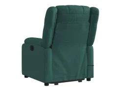 Poltrona elétrica elevatória massagens tecido verde-escuro SHL399391^ Poltrona