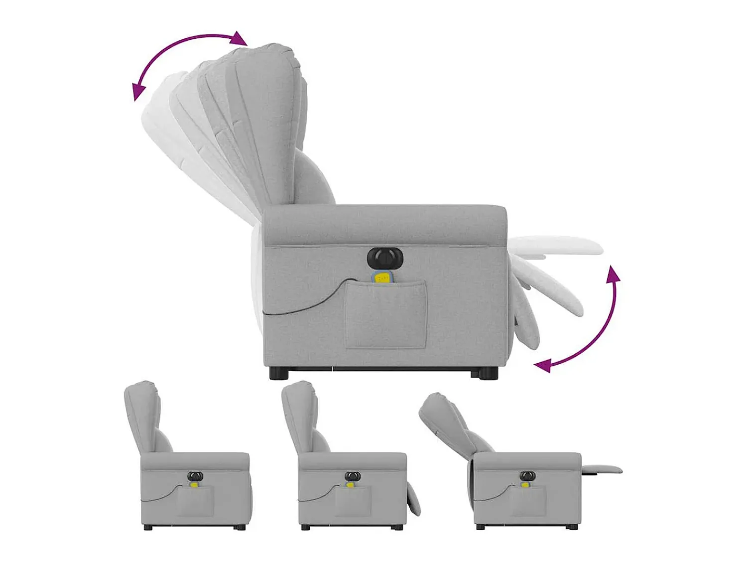 Poltrona* Poltrona elétrica elevatória massagens tecido -nublado SHL567497 Cinzento