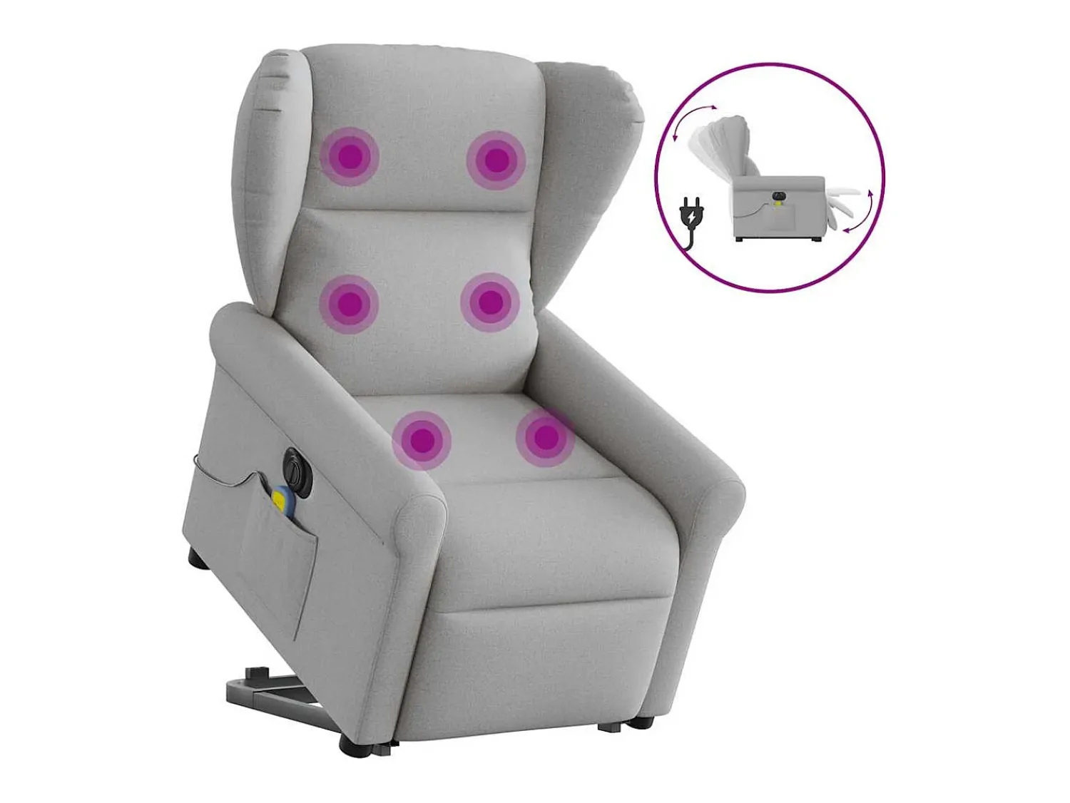 Poltrona* Poltrona elétrica elevatória massagens tecido -nublado SHL567497 Cinzento