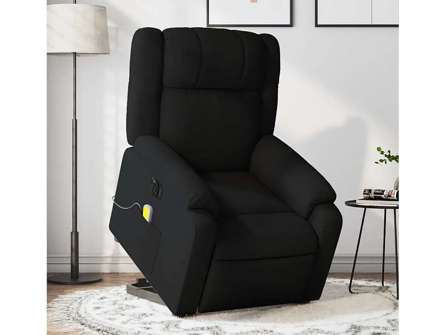 Discount Poltrona elétrica elevatória massagens tecido SHL416886 Preto