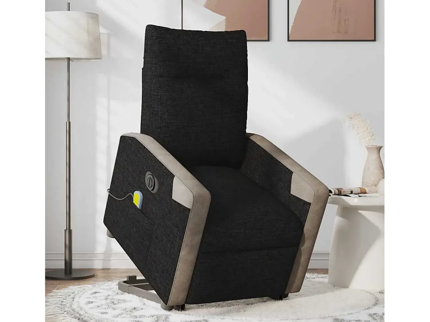 Poltrona* Poltrona elétrica elevatória massagens tecido SHL871085 Preto