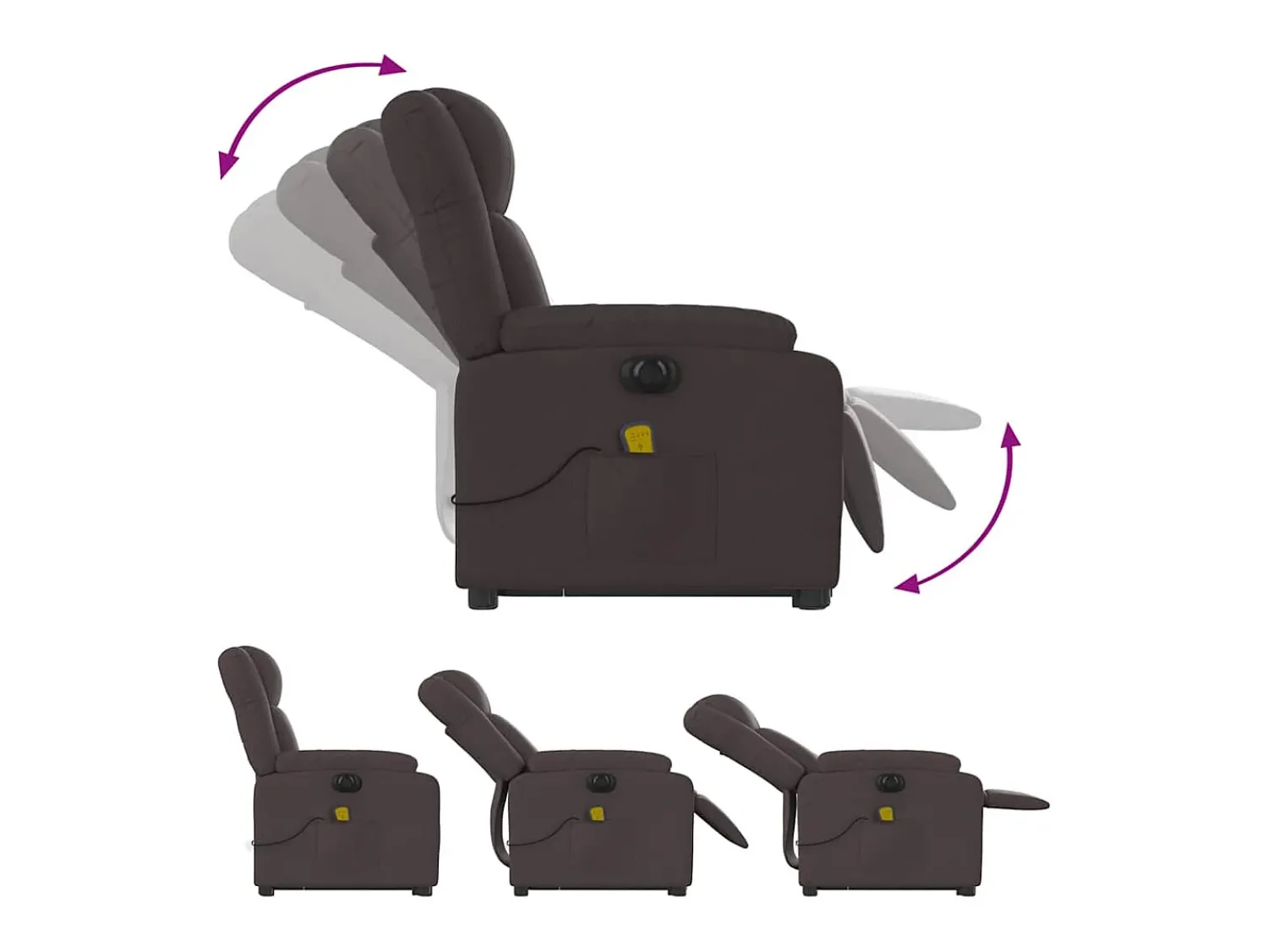 Poltrona elétrica elevatória massagens tecido -escuro SHL659879^ Poltrona