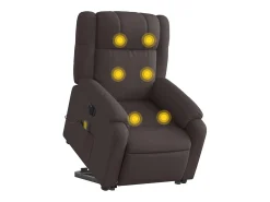 Poltrona elétrica elevatória massagens tecido -escuro SHL659879^ Poltrona