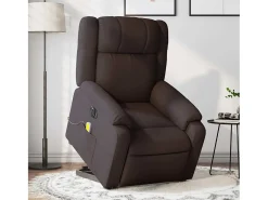 Poltrona elétrica elevatória massagens tecido -escuro SHL659879^ Poltrona