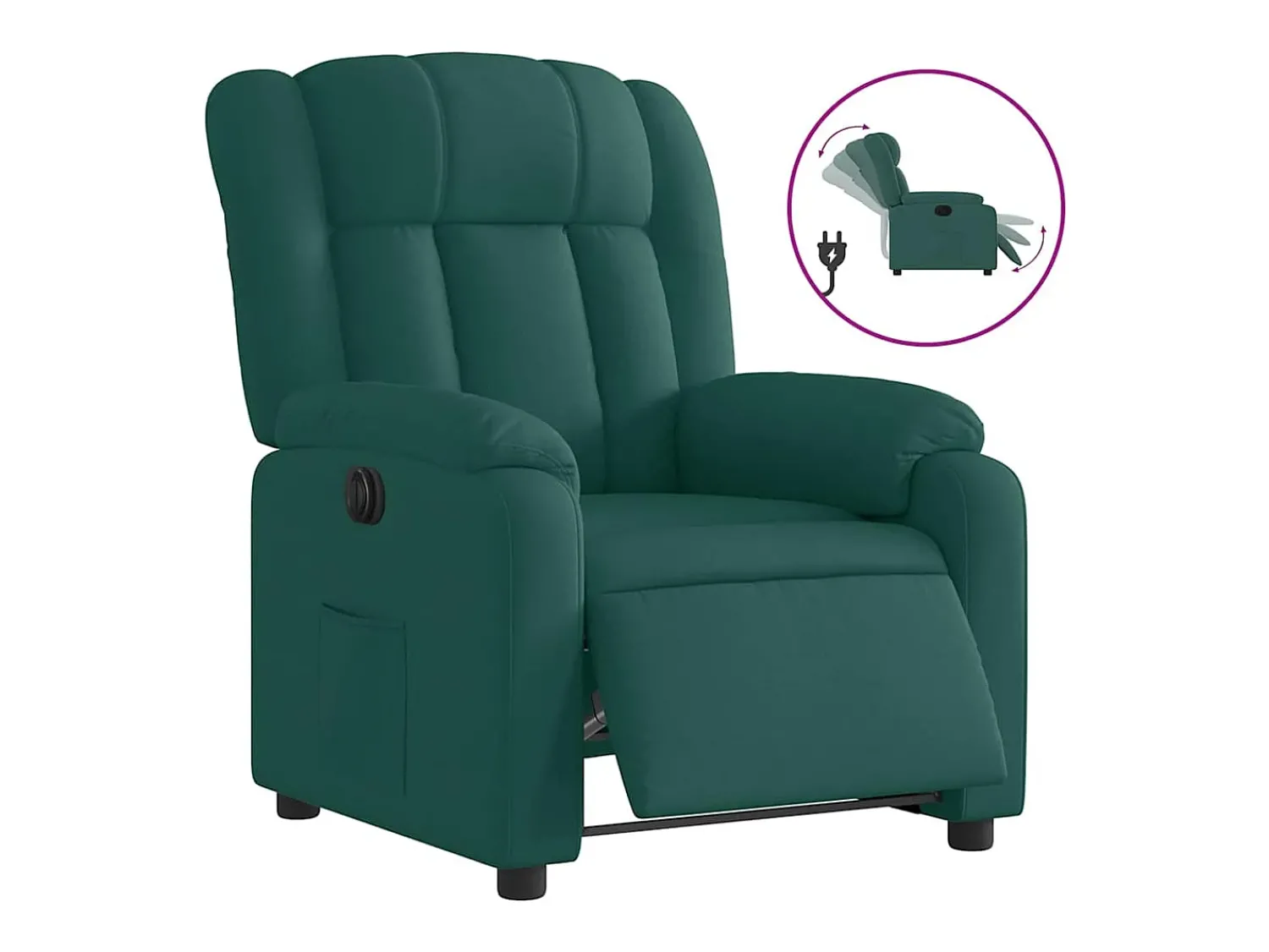 Poltrona|vidaxl Poltrona elétrica reclinável tecido -escuro Verde