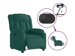 Poltrona|vidaxl Poltrona elétrica reclinável tecido -escuro Verde