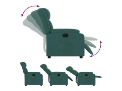 Poltrona|vidaxl Poltrona elétrica reclinável tecido -escuro Verde