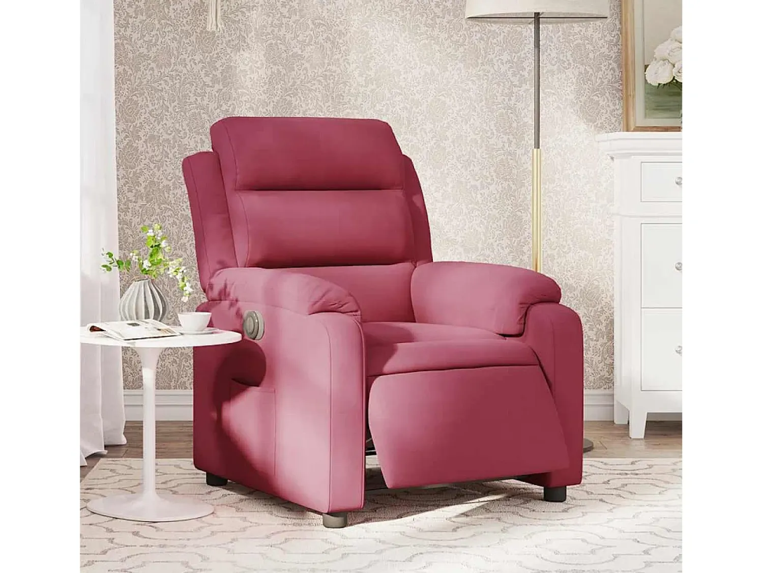 Poltrona| Poltrona elétrica reclinável veludo tinto SHL433240 Vermelho