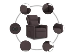 Poltrona| Poltrona elétrica reclinável tecido -escuro SHL343569 Castanho