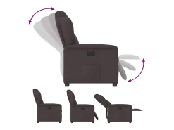 Poltrona| Poltrona elétrica reclinável tecido -escuro SHL343569 Castanho